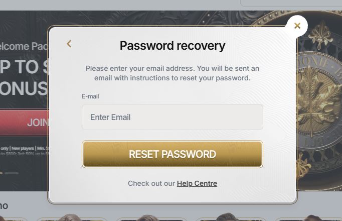 Reset your password by entering your email address in the recovery form