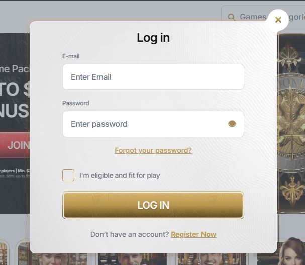 Log in to your account using your email and password